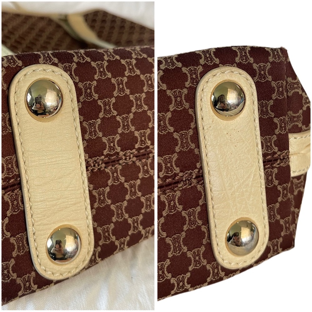 Vintage Rare Celine Macadam Small Brown Canvas Shoulder Bag - Picture 14 of 17